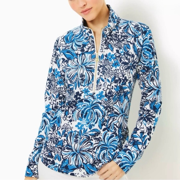 Lilly Pulitzer UPF 50+ Skipper Popover Low Tide Navy Pandarama M - Picture 12 of 12